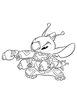 A coloring page of lilo and stitch